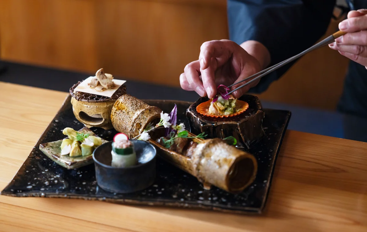Kaiseki cuisine at the Japanese restaurant "Himuka"