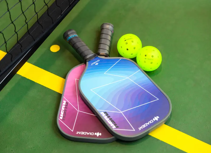 Pickleball paddle and ball